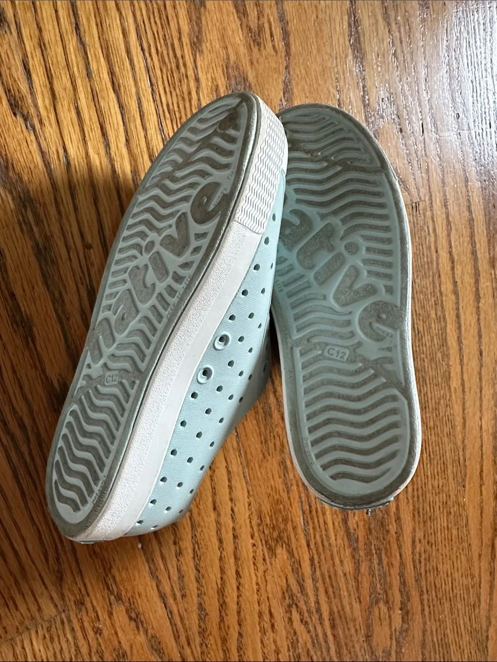 Native Kids Water Shoes in Light Blue with White Toe